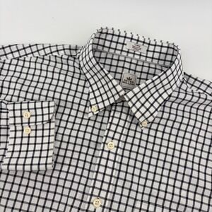 Peter Millar Mens Large Nanoluxe WGC Dell Match Play Check Shirt Black